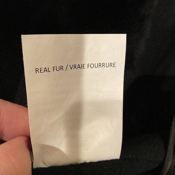 Vince Black Wool Rabbit Fur Paneled Coat XS Academia Classic Kardashian worned - Picture 11 of 13